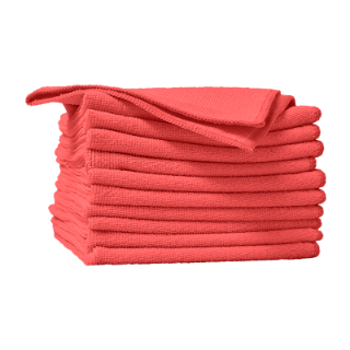 Superior / Sany Solutions. Microfiber cloth - Red 14 in / 10 PCK